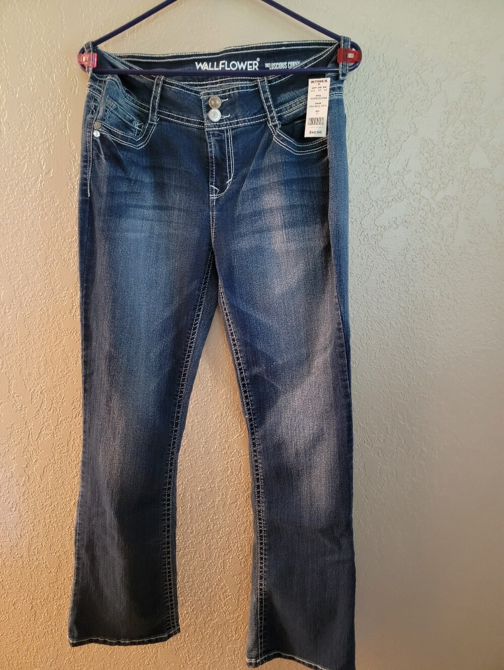 Wallflower Women's Medium-Dark Blue Bootcut Jeans - Luscious Curvy Fit